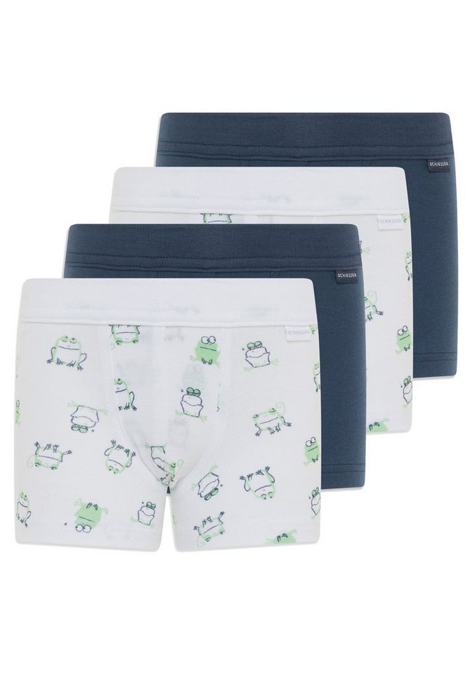 Schiesser Retro Boxer 4er Pack Feinripp Organic Cotton (Spar-Set, 4-St) Retro Short / Pant - Baumwolle - Ohne Eingriff - Atmungsaktiv von Schiesser