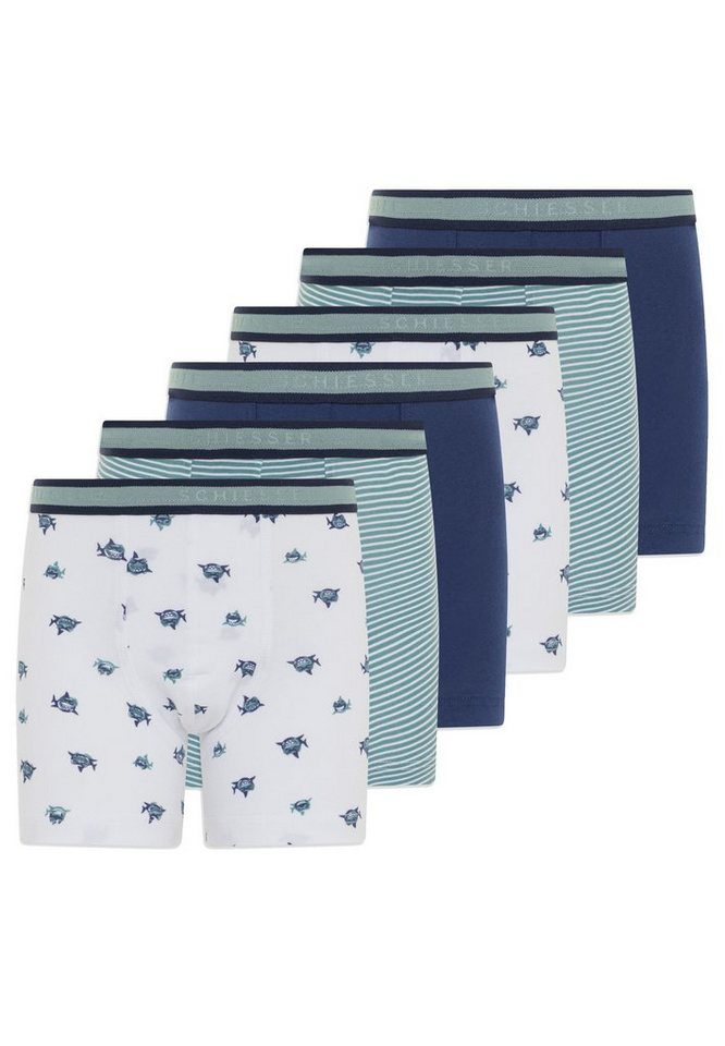 Schiesser Retro Boxer 6er Pack 95/5 Organic Cotton (Spar-Set, 6-St) Retro Short / Pant - Baumwolle - Ohne Eingriff - Atmungsaktiv von Schiesser