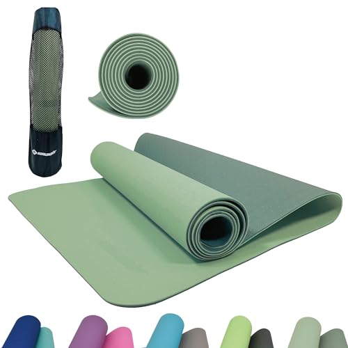 Schildkröt-Fitness Unisex – Erwachsene Yogamatte 4mm BICOLOR, Grün/Moosgrün, 960162, Einheitsgröße von Schildkröt
