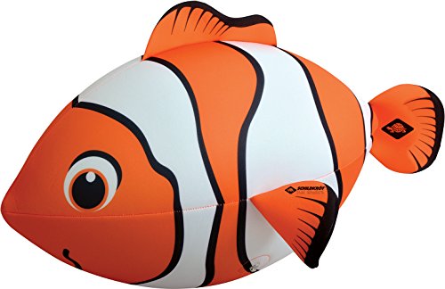 Schildkröt® Neopren Maxi Fisch, riesiger Fisch zum Aufblasen, mit Wasserballventil, 67 x 40 cm, in Clownfisch-Optik, 970195 von Schildkröt