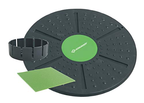 Schildkröt® Balance-Board, Anthrazit-Grün, inklusive Extra-Aufsatz mit stärkerer Wölbung, Anti-Rutsch Pad, in 4-Farb Karton von Schildkröt