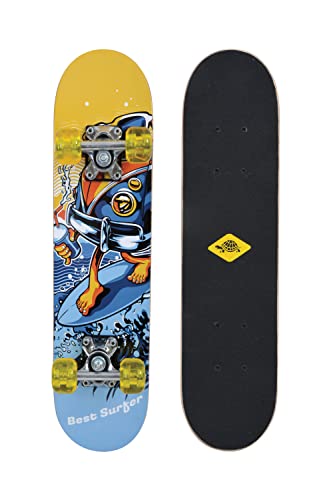 Schildkröt® Junior-Skateboard 24, Design: Best Surfer, Holz-Deck 60,5 x 15cm, PU-Rollen 50 x 30mm, Sticker-Design, 510620 von Schildkröt
