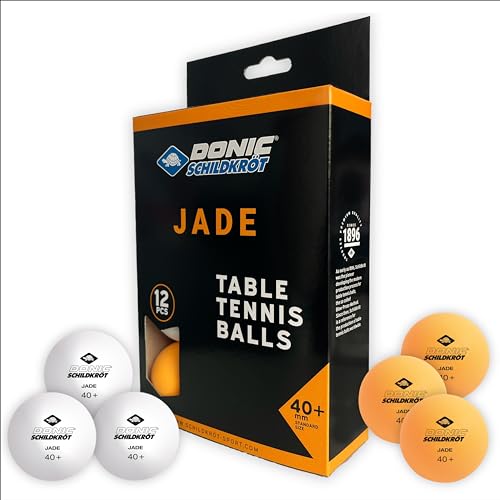 Schildkröt 618045 Unisex – Erwachsene Donic Tischtennisball Jade, Poly 40+ Qualität, 12 STK. im Polybag, 6 x weiß / 6X orange, Einheitsgröße von Schildkröt