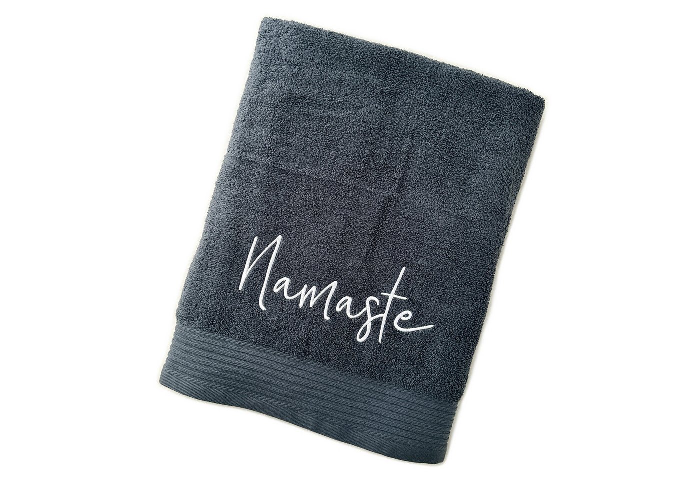 Schnoschi Handtuch Handtuch mit Namaste bestickt Duschtuch Badetuch Gästehandtuch, hochwertige Bestickung mit Namaste von Schnoschi