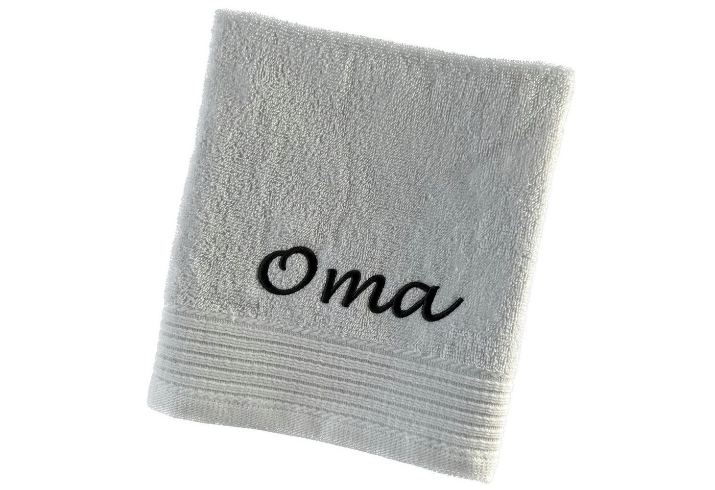 Schnoschi Handtuch Handtuch mit Oma oder Opa bestickt Gästehandtuch Duschtuch Badetuch, hochwertige Bestickung mit Oma oder Opa von Schnoschi