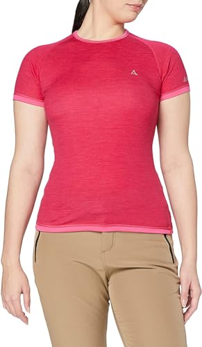 Schüffel Damen Merino Sport 1/2 Arm Wander Shirt, Raspberry Sorbet, XL EU von Schöffel