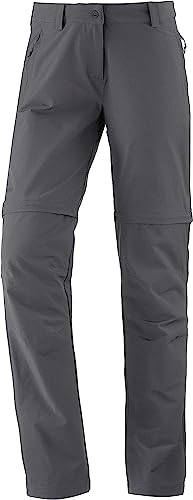 Schöffel Damen Pants Ascona Zip Off, leichte und komfortable Damen Hose mit optimaler Passform, flexible Outdoor Hose für Frauen, asphalt, 18 von Schöffel