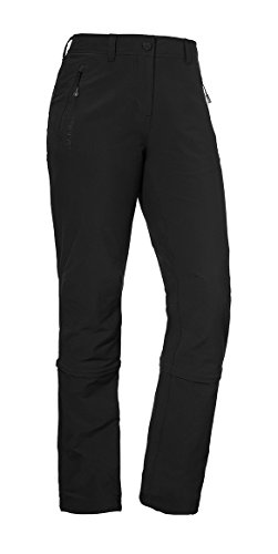 Schöffel Damen Pants Engadin Zip Off bequeme und elastische Damen Hose mit Zip-Off Funktion, kühlende und schnell trocknende Outdoor Hose für Frauen, schwarz (Black), 17 von adidas