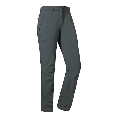 Schöffel Damen Pants Engadin1, strapazierfähige Damen Hose für Wanderungen, wasserabweisende Outdoor Hose mit sportlichem Schnitt, asphalt, 38 von Schöffel