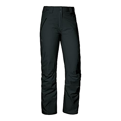 Schöffel Damen Weissach L, wasser- und winddichte Skihose, warme Schneehose mit Verstärkung gegen Skikantenschläge und Schneefang, black, 52 von Schöffel