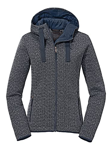 Schöffel Damen Fleece Hoody Aurora L, weicher Fleece Pullover aus elastischem Super Warm Fleece, atmungsaktiver Hoodie mit Stretch, navy blazer, 44 von Schöffel