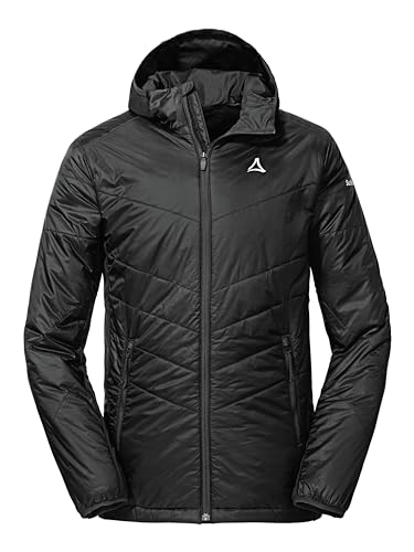 Schöffel Herren Hybrid Jacket Stams M, wasserabweisende, atmungsaktive Outdoorjacke, Funktionsjacke mit 4D BODY MAPPING und recycelter Wattierung, black, 54 von Schöffel