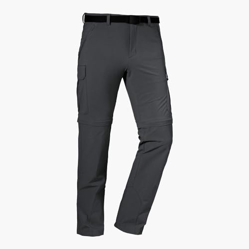 Schöffel Herren Pants Kyoto3, Zip off Trekkinghose aus kühlendem 4-Wege-Stretchmaterial, funktionale Wanderhose mit UV-Schutz, asphalt, 27 von Schöffel