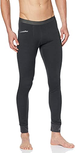 Schöffel Herren Merino Sport Pants long M, temperaturregulierende lange Unterhose, atmungsaktive Thermo Leggings in Wollqualität, anthrazit, XL von Schöffel