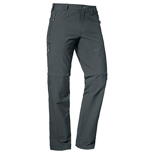 Schöffel Herren Pants Koper Zip Off, flexibel einsetzbare Wanderhose für Männer, strapazierfähige und wasserabweisende Outdoor Hose, charcoal, 28 von adidas