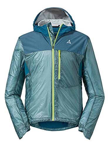 Schöffel Herren Hybrid Jkt Flow Trail M, extrem leichte MTB Jacke, winddichte, atmungsaktive Fahrradjacke mit vorgeformten Ellbogen, cloudy storm, 52 von Schöffel