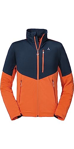 Schöffel M Fleece Jacket Hydalen Colorblock-Orange - Atmungsaktive funktionale Herren Fleecejacke, Größe 50 - Farbe Red von Schöffel
