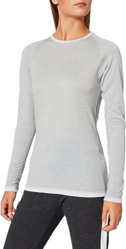Schöffel Damen Merino Sport Shirt 1/1 Arm W, temperaturregulierendes Langarmshirt, atmungsaktives Funktionsunterwäsche-Shirt in Wollqualität, light grey, M von Schöffel