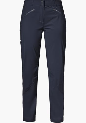 Schöffel Damen Pants Hestad L, robuste, schnell trocknende Outdoor Hose, Damen Hose mit bequemer Passform und vorgeformtem Knie; navy blazer, 40 von Schöffel