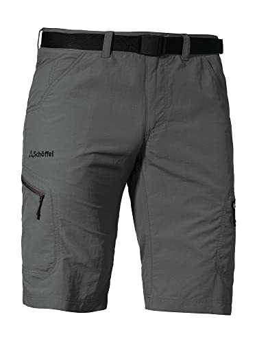 Schöffel Herren Shorts Silvaplana2, vielseitige Wanderhose mit separatem Gürtel, Outdoor Hose mit praktischen Taschen, asphalt, 54 von Schöffel