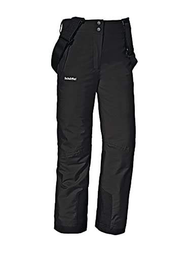 Schöffel Mädchen Ski Pants Joran G, wind- und wasserdichte Kinder Schneehose, wasserdichte Skihose mit Schneefang und Hosenträgern, black, 140 von Schöffel