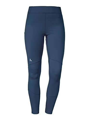 Schöffel Damen Tight Imada L, Wanderleggings mit integrierter Handytasche, Sportleggings mit elastischem Bund und 4-Wege-Stretch, dress blues, 44 von Schöffel