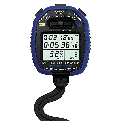 Nielsen Kellerman Trainer-Uhr Interval 2000 - blau | 2000 Memory | Digital Stoppuhr | Rudern | Schwimmsport | Schlagzahlmessung | wasserdicht von Schütt