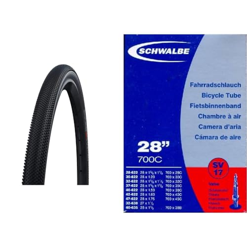 Cop.Sw 700X40 G-One Allround Perfor Tle 21 & Unisex – Erwachsene SV40 Fahrradschlauch, schwarz, SV17 40mm 2er Set von Schwalbe