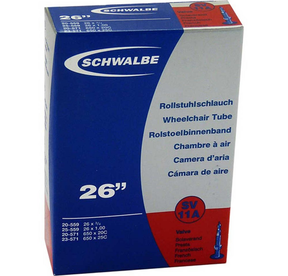 Schwalbe Fahrradschlauch Schwalbe Schlauch - SV - franz. Ventil 20-25/559-571 SV11A, 26x0.80-1 von Schwalbe