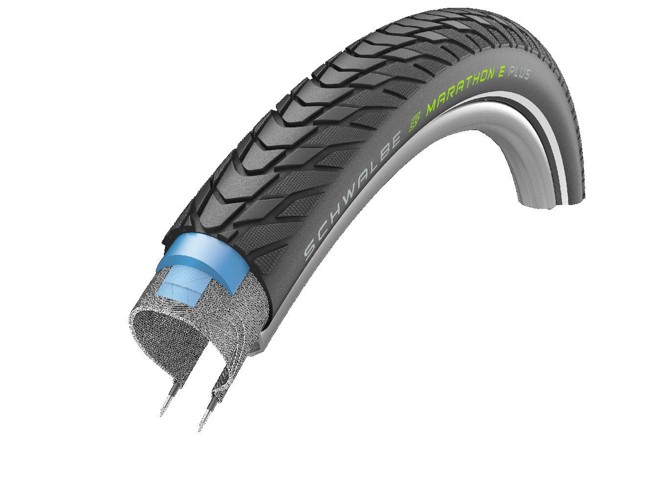 Schwalbe Reifen Marathon E-Plus Schwarz Reflex 27,5 x 2,00 (50-584)“ von Schwalbe