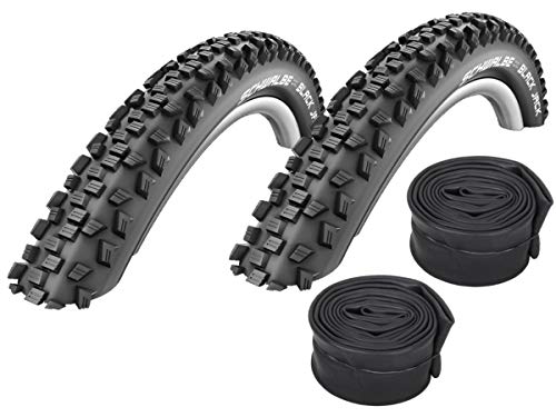 Set: 2 x Schwalbe Black Jack Reifen 26x2.00/50-559 + Conti SCHLÄUCHE Rennradventil von Schwalbe