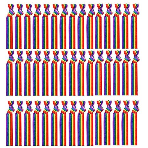 Schwamm 1000 Stück Pride Month Unisex Regenbogen Bandana Gay Pride Taschentuch Armband Handschlaufe Handgelenkband von Schwamm