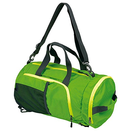 SCHWARZWOLF OUTDOOR Faltbare 28l Sporttasche Reisetasche zusammenfaltbar Schultertasche als Rucksack verwendbar Brenta (grün) von Schwarzwolf outdoor