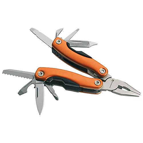 SCHWARZWOLF OUTDOOR Multi-tool, mini, 13 Werkzeuge, Neoprentasche, rostfreier Stahl, PONY (orange) von Schwarzwolf outdoor