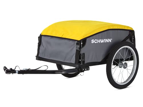 Schwinn Day Tripper Cargo Bike Anhänger, Klapprahmen, Schnellspannräder, gelb/grau von Schwinn