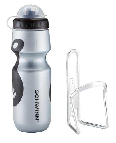 Schwinn Fahrrad-Flaschenhalter mit Wasserflasche, 23 oz. BPA-freie Squeeze-Sportflasche und haltbarer Alu-Käfig, einfach zu montierendes Fahrradzubehör von Schwinn