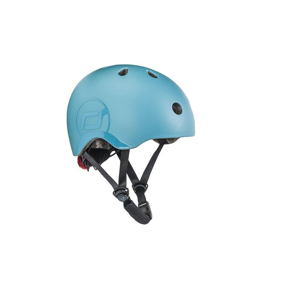 Scoot and Ride Kinderhelm Steel S, 51 - 55 cm, Schutzhelm Fahrradhelm safety Helm für Scooter Roller Fahrrad, blau von Scoot and Ride