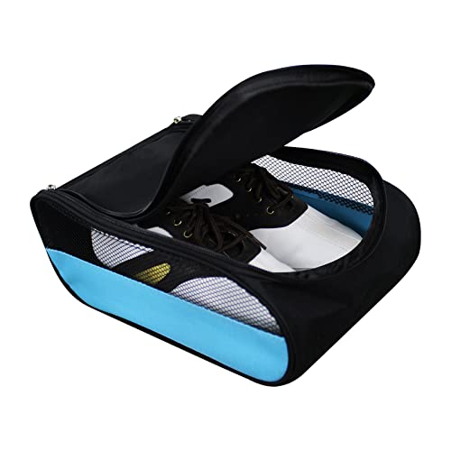 Golf-Schuhtaschen, tragbar, für Outdoor-Reisen, mit Reißverschluss, wasserdicht und atmungsaktiv, für Damen und Herren, blau von Scott Edward