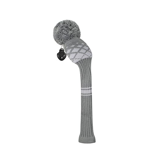 Knit Woods Golfschlägerhaube, passend für Fairways, mit drehbarem Nummernschild, Grau, 1 Stück von Scott Edward