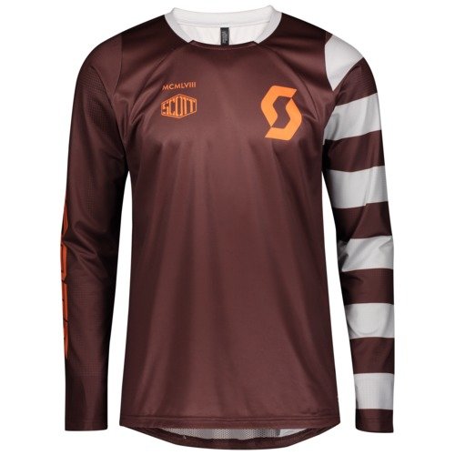 Scott Shirt M's Trail Vertic l/sl - maroon red/orange pumpkin/L von Scott Sports