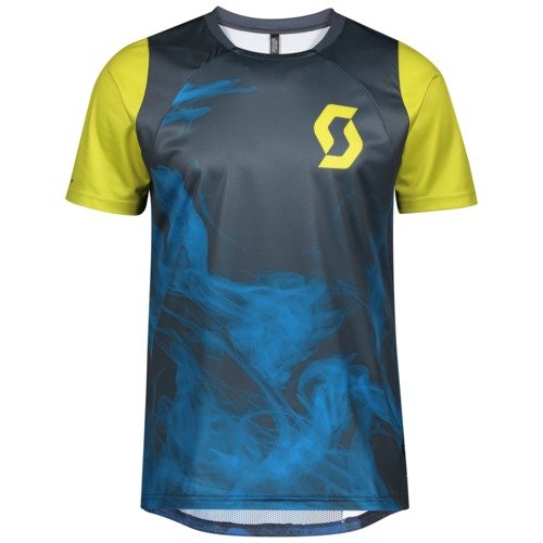 Scott Shirt M's Trail Vertic s/sl - nightfall blue/lemongrass yellow/L von Scott Sports