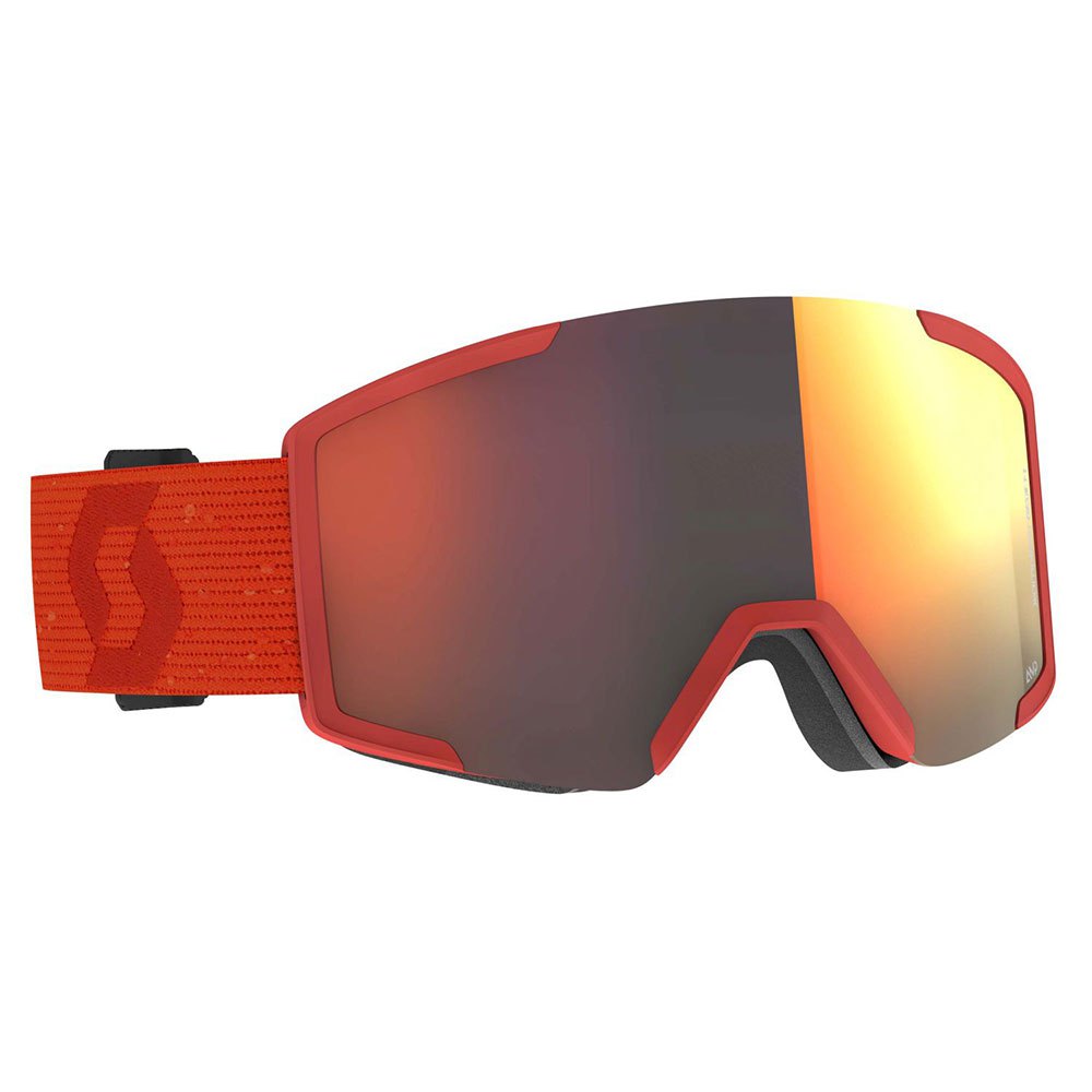 Scott Shield Ski Goggles+spare Lens Rot Solar Red Chrome/CAT2 von Scott
