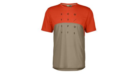 scott trail flow dri kurzarm trikot rot beige herren von Scott