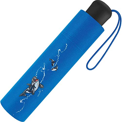 Scout Kinder Regenschirm Taschenschirm Schultaschenschirm mit großen Reflektionsflächen extra leicht Big Orca/Wal von Scout