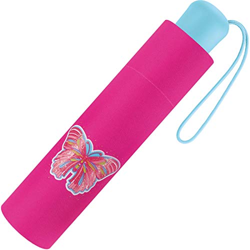 Scout Kinder Regenschirm Taschenschirm Schultaschenschirm mit großen Reflektionsflächen extra leicht Butterfly Schmetterling von Scout