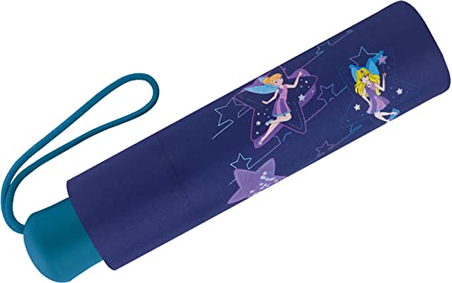 Scout Kinder-Taschenschirm mit reflektierendem Streifen Blue Star, 90 cm von Scout