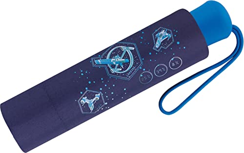 Scout Kinder-Taschenschirm mit reflektierendem Streifen Nebula, 90 cm von Scout
