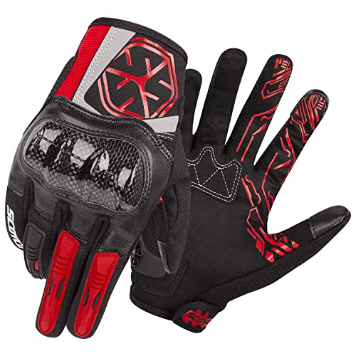 Scoyco Carbon Knöchelpanzer Motorradhandschuhe Sommer Vollfinger Touchscreen Motorradhandschuhe für Motocross BMX ATV MTB Reiten Camping Klettern Wandern Arbeit Outdoor Handschuhe von Scoyco