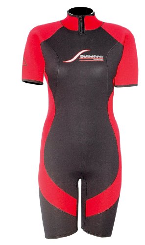 Scubatec 4mm Damen Shorty, schwarz-rot, 44 (2XL) von Scubatec