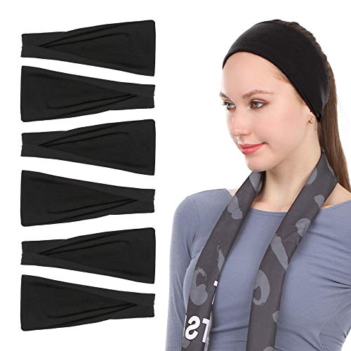 Sea Team 6er Pack Sport Workout Stirnbänder Weiche elastische Yoga Running Fitness Haarbänder für Frauen von Sea Team